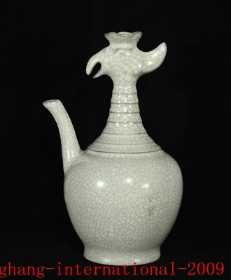 #ad Ancient White glaze Ru kiln porcelain Phoenix head Flagon Wine vessel Wineware $180.00