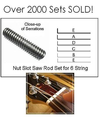 #ad FREE SHIPPING GeetarGizmos 6 String Guitar NUT SLOT SAW RODS File Tool Set $14.99