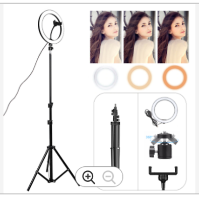 #ad 10quot; LED Ring Light w Selfie Stick amp; Tripod Stand Kit for Phone Video Live Stream $24.99