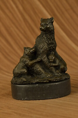 #ad Kodiak Grizzly Russian Bear cub Figure Wildlife Lodge Bronze Marble Artwork Sale $249.00