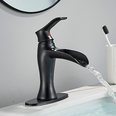 #ad Waterfall Vessel Oil Rubbed Bronze Bathroom Sink Faucet Vanity Mixer Tap W Cover $29.99