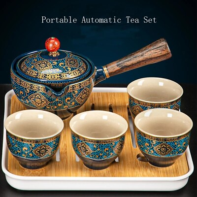 #ad Automatic Spinning Travel Kettles Portable Lazy Kung Fu Tea Set Teapot Teaware $39.90