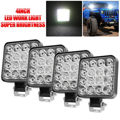 #ad 4 Pcs Square LED Work Light Pods SPOT Lights For Truck Off Road Tractor 12V 24V $16.99