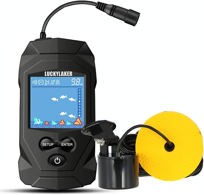 #ad LUCKYLAKER Water Boat Fish Finders Depth Portable Handheld Fish Finder Transduce $59.44