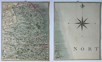#ad 2x Original antique map John Cary 1794 Coldstream Morpeth 10x8inch ** 19279 GBP 8.77