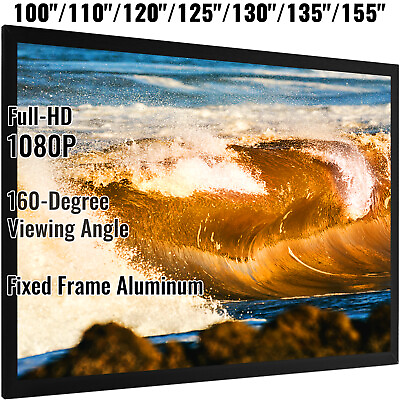 #ad VEVOR 100quot; 155quot; Projector Screen 16:9 HD 4K Home Theatre 3D Aluminum amp; PVC $259.99