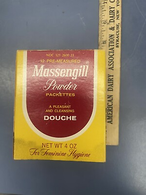 #ad VINTAGE MASSENGILL DOUCHE POWDER BOX $9.95