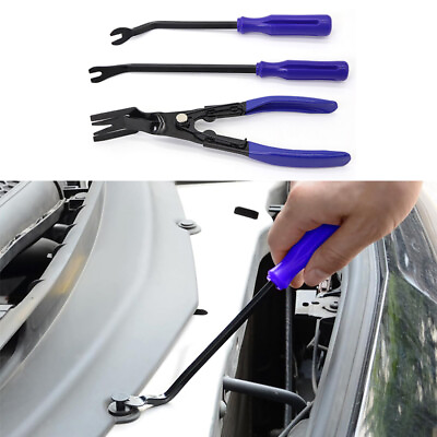 #ad 3Pcs Car Door Panel Remover Body Retainer Clip Set Trim Upholstery Pry Tool Blue $19.62