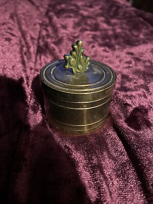 #ad True Foundry Made And Marked Brass Antique Stam Holder $25.00