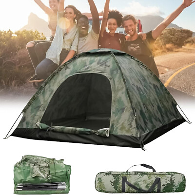 #ad Camping Tent 3 4 Person Waterproof 4 Season Outdoor Hiking Family Camo Tents $29.15