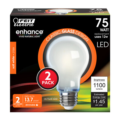 #ad Feit Electric A1975 927CAFIL2 12W 1100 Lumens 2700K Dimmable A19 LED Light Bulb $14.18