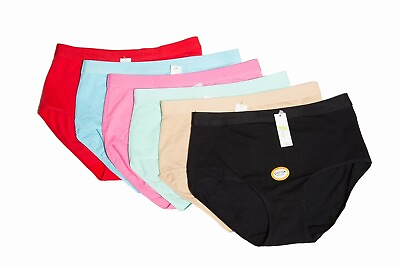 #ad Lot of 6 Women Briefs Full Cover Cotton Underwear Mixed Color S M L XL 2XL 20000 $17.99