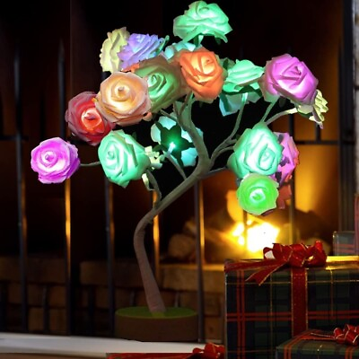 #ad COLORLIFE Tabe Lamp Color Changing Flower Tree Rose Lamp with Remote Control $35.63
