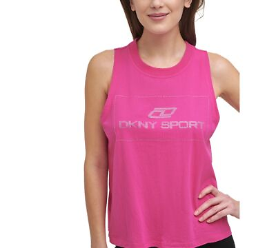 #ad DKNY Womens Cotton Embellished Logo Tank TopBeetrootX Large $49.50