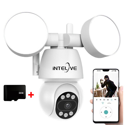#ad 1080P WIFI Floodlight Camera Outdoor Security Surveillance Camera 1000Lumens 32G $12.99
