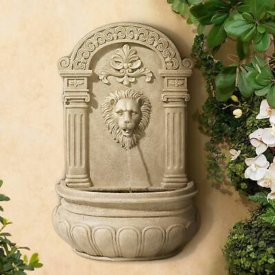 #ad Lion Face Rustic Outdoor Wall Water Fountain 31quot; Regal for Yard Garden Patio $179.99