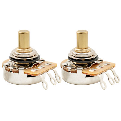 #ad Musiclily Pro 2Pcs A250K Brass Inch Solid Shaft Audio Taper Guitar Potentiometer $9.50