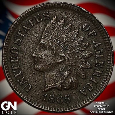 #ad 1865 Indian Head Cent Penny Q5848 $48.00