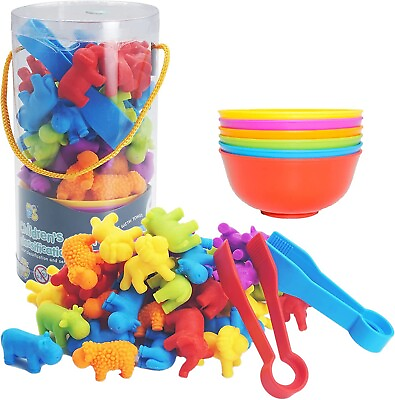 #ad Counting Animal Matching Color Classification Sensory Training Game Sorting Cups $9.99