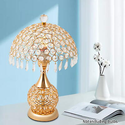 #ad Modern Crystal Table Lamp Luxury Decorative Bedside Nightstand Table Light NEW $56.05