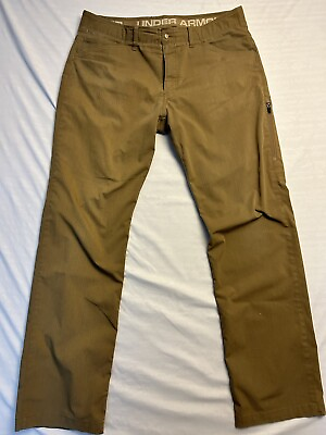 #ad Under Armour Pants Mens 36x32 Storm Tactical Ripstop Workwear Brown Tan Flaw C $27.99