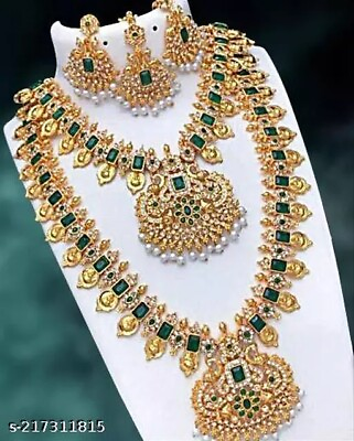 #ad Indian Bollywood Bridal Long Necklace Set Gold Plated Fashion Wedding Jewelry $29.00