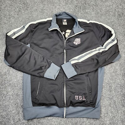 #ad US Ski Team Jacket Ments XL Black USA Winter Olympics Fleece Coat Full Zip 2006 $34.99