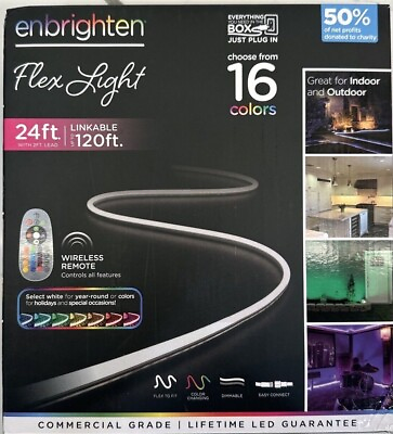 #ad Enbrighten Seasons LED Color Changing Flex Light 24ft Indoor Outdoor Versatil $45.99