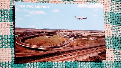 #ad VINTAGE POST CARD SEA TAC AIRPORT SEATTLE TACOMA WASHINGTON $6.91