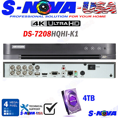#ad HIKVISION DS 7208HQHI K1 4MP 8CH HD TVI DVR 4CH IP UP TO 12CH IN TOTAL H.265 $128.95