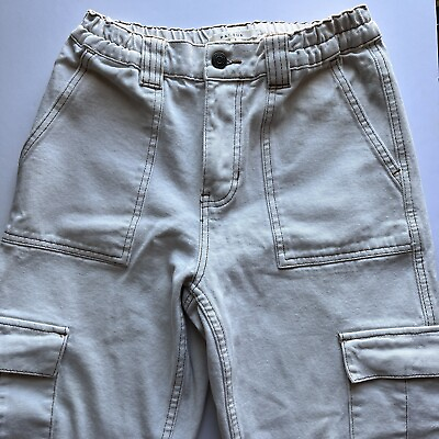 #ad Pac Sun Cream Colored Cargo Denim Jeans Womens S $18.00
