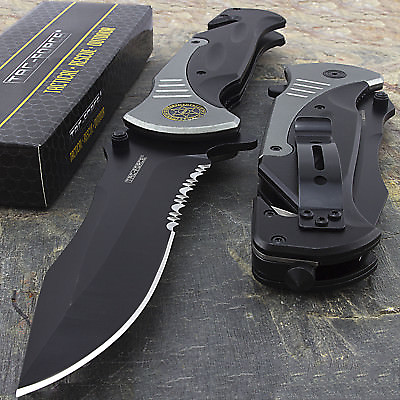 #ad 10.5quot; SHERIFF LARGE SPRING ASSISTED TACTICAL FOLDING POCKET KNIFE Blade Open $13.95