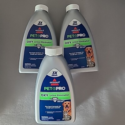 #ad Bissell Cleaner Pet Pro Oxy Urine Eliminator with Stain Protect 8 Oz Lot Of 3 $35.00