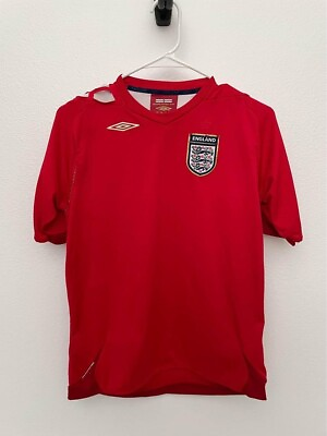 #ad UMBRO OFFICIAL ENGLAND FOOTBALL JERSEY SHORT SLEEVE SOCCER SHIRT SIZE YOUTH XL $19.99