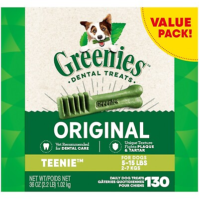 #ad Greenies Original Flavor Teenie Size Dental Treats Treats for Dogs 36 oz Pack $30.88