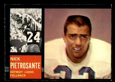 #ad 1962 Topps Football #52 Nick Pietrosante EX $8.00