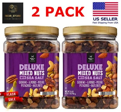 #ad #ad 2 PACK Member#x27;S Mark Deluxe Mixed Nuts with Sea Salt 34 Oz. $33.87