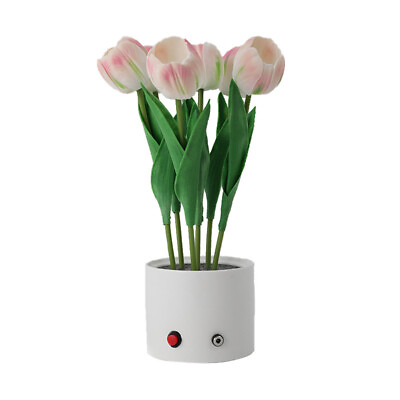 #ad Led Tulip Table Lamp Flower Bedside Night Light Fake Bouquet for Home Decoration $26.71