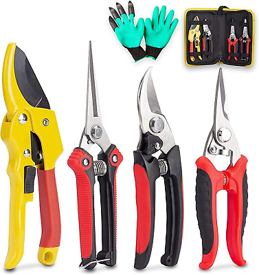 #ad KOTTO 4 Pack Professional Bypass Pruning Shears Stainless Steel Cutter Clippers $22.95