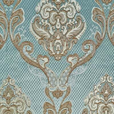 #ad Damask Azure Renaissance Jacquard Upholstery drapery fabric by the yard $32.00