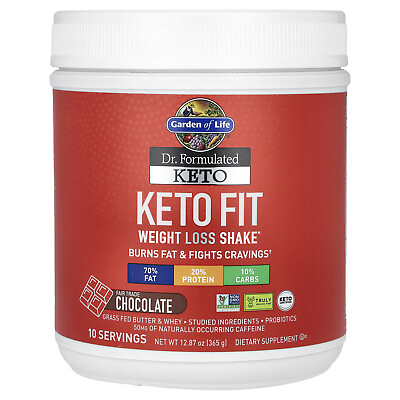 #ad Dr. Formulated Keto Fit Weight Loss Shake Chocolate 12.87 oz 365 g $38.43