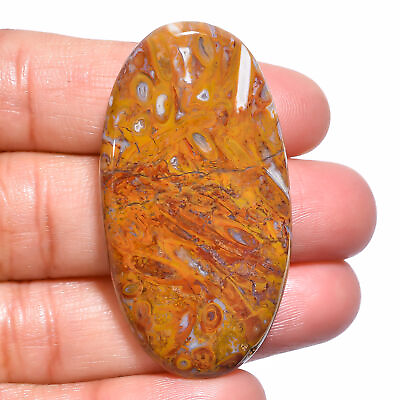 #ad Natural Seam Agate Oval Shape Cabochon Loose Gemstone 48 Ct. 46X24X5 mm GC 14211 $3.30