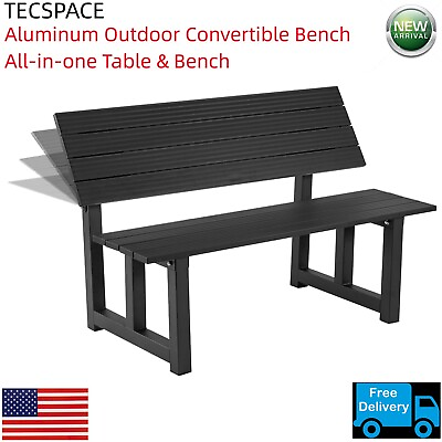 #ad TECSPACE New Aluminum 2 colour Outdoor Convertible Bench All in one Tableamp;Bench $186.99