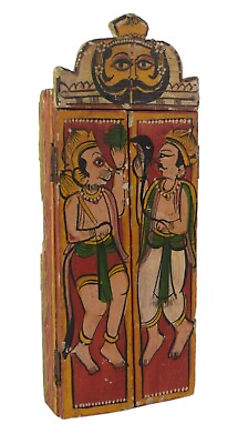 #ad Tribal Rajasthani Folk Deity Religious Painting Rare Old Table Decor Art i71 786 $122.00