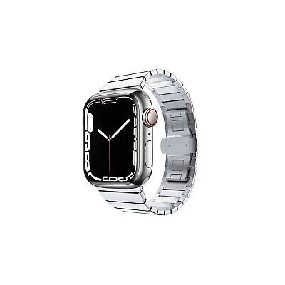 #ad Worryfree Gadgets Stainless Steel Wristband for Apple Watch Ultra Silver 49mm $30.36