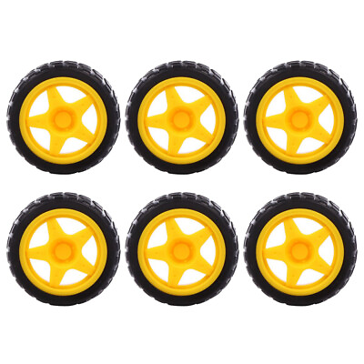 #ad 6 Pcs Rubber Toy Wheels Cars for Kids Mini Rc Micro Toys Child Robot $12.79