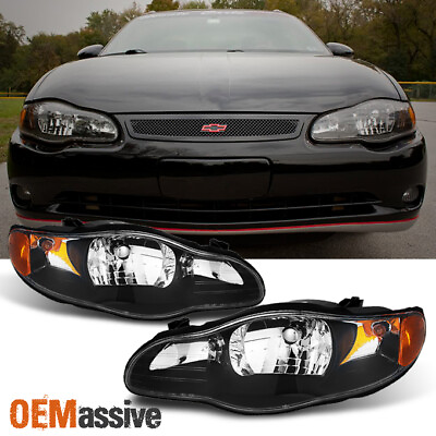 #ad Fit 00 05 Monte Carlo Black Headlight Front Lamps Replacement Left Right $134.99