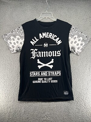 #ad Famous Stars And Straps All American Tee Shirt Black Mens Large $34.98