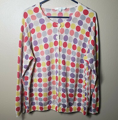 #ad Boden Spot Wool Multi dot Buttonfront Cardigan WK656 Size 18 $41.50