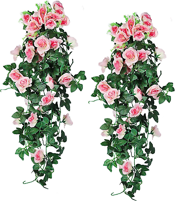 #ad 2PCS Artificial Hanging Flower 3.3Ft Fake Flower Hanging Artificial Flower Garla $36.39
